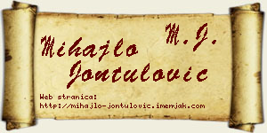Mihajlo Jontulović vizit kartica